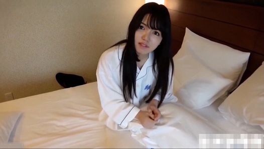 The cutest Japanese black-haired beauty gets a blowjob and a creampie 2 uncensored amateur