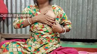 Desi Tumpa bhabhi shows her big white boobs and creamy tight pussy when her husband is not in the room