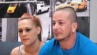 Inexperienced couple meet and get fucked by a pair of professionals