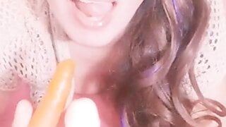 Carrots and dildo sucking