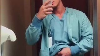 young medical student selfie flash shows