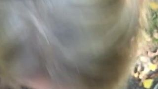 Blonde Milf blowjop in public