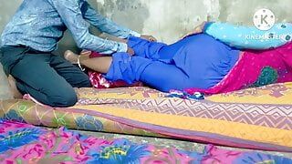 Step brother massages sister with Hindi audio