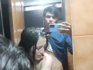 I Get Home From My Girlfriend But I Find Her In The Bathroom, I Ask Her To Suck My Dick To Go To The Party