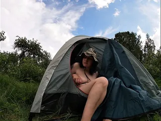 Boobs And Pussy Flashing At The Camping Site