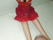 Cumshot on the legs of my cute doll.