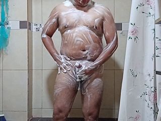 Erotic shower in hot water