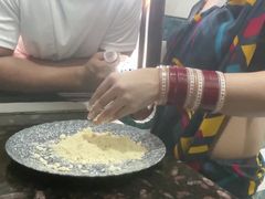 Brother in Law Put Wheat Flour on Sister in Law Blouse and Fuck Her Pussy Hard