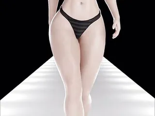 Sexy Skinny Asian Girl Walking On A Slut Podium