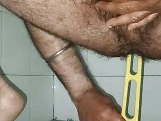 Indian gay use dildo for his...