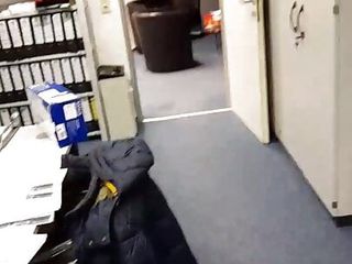 Office walk with cock outside...