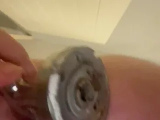 Painful anal with door handle