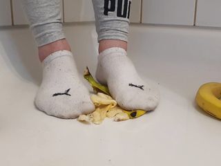 Messy White Puma Socks Banana Crushing Part 1 Of 2...