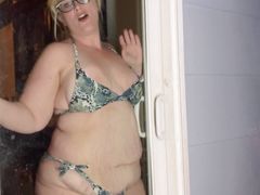 BBW Smashed against a door and stripped naked in a crowd cumming in front of them naked V154 (Full Video)