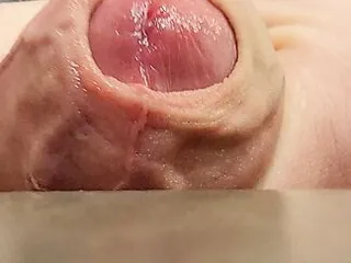 Close-Up Cumshot, Uncut Juicy Cock