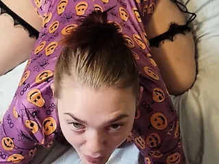 Sucking on daddy&#039;s cock , ass up