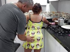 Apu Gets Horny with Little Jassi in the Kitchen. He Fucks Her Tight Pussy Very Well