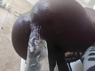 Big Ass Rides Clear Creamy Dildo