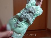 wearing Japanese used Sanitary Pad and cum with it