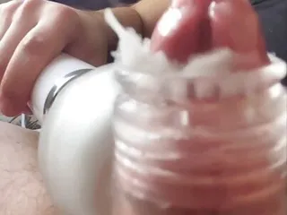 Magic Wand making my cum literally dance in slow-motion