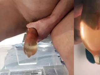 Beautiful hard cock is condom and...