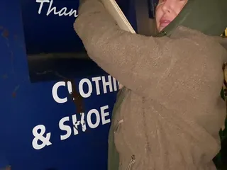 Cracky Humiliated While Going Through Bins And Gets Her Tits Out