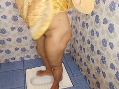 Nepali step sister-in-law pissing while standing