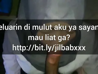 Asian, Cum in Mouth, Indonesia Blowjob, Jilbab