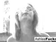 Busty Ashlee Graham smokes while showing off her natural