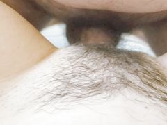 Quick fuck and cum all over Anita Coxhard and her hairy pussy by her husband Mike Coxhard