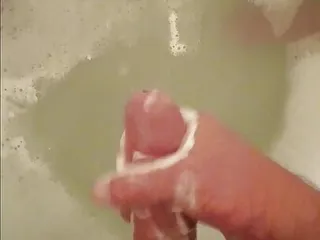 Dirty Old Man Jerking Off In The Tub
