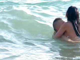 Getting Her Tits Out On A Nudist Beach Always Turns On Her Big Cock Boyfriend
