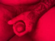 Hot horny stud masturbates with cock ring bondage dick