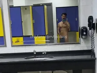 Iacovos naked in public gym in...