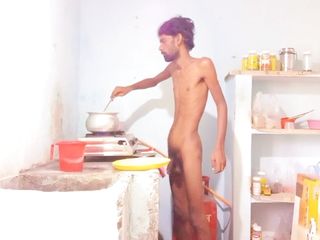 Part 3 Hot Boy Rajeshplayboy993 Cooking Video. Masturbating His Big Cock And Moaning Sounds