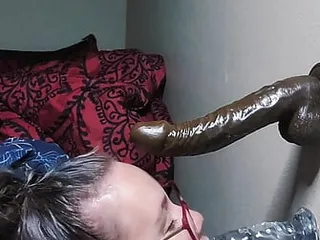 Sucking and Playing with Two Dildos 