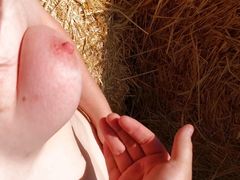 Titslapping outdoor in slow motion