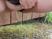 Pissing in neighbours garden after night out 
