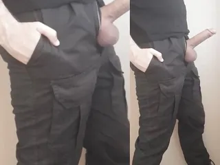 security guard masturbate cum in job