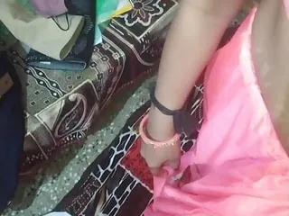 Sex With My Wife In Pink Saree Blouse Peticot And Bta Penty Getting Fuck By Me With Hindi Audio