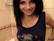 Emo babe masturbating in the bath