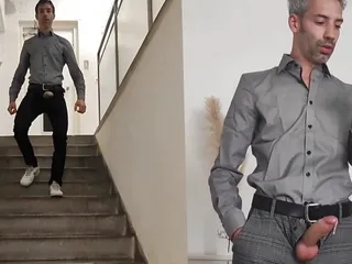 Dexterxxl Hardon Walk Handsfree Cum. Suit Cum Gay