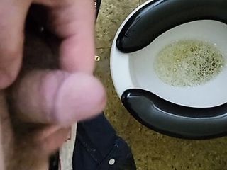 Taking A Pee And Quick Cum In Bathroom At Work...