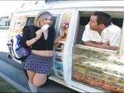 Sweet Stephanie Fucking hard with driver on ice cream van