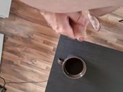 Russian man masturbates and cums in coffee which than drinks