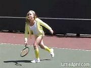 Teen masturbates outdoors after tennis