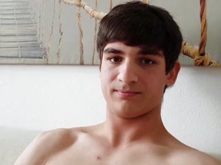 Reluctant Cute Boy Shyly Jerks His Big Hard Cock At First Casting