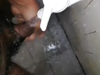 Morning pee XXX in bathroom sex black hot gay cock