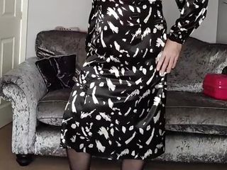 Sexy crossdresser tv office dress heels...