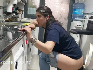 pee and farting a lot in the kitchen 